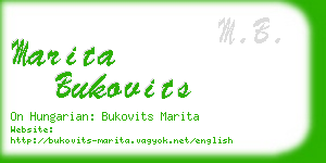 marita bukovits business card